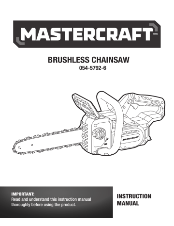 Mastercraft 20V Cordless Chainsaw Owner Manual | Manualzz