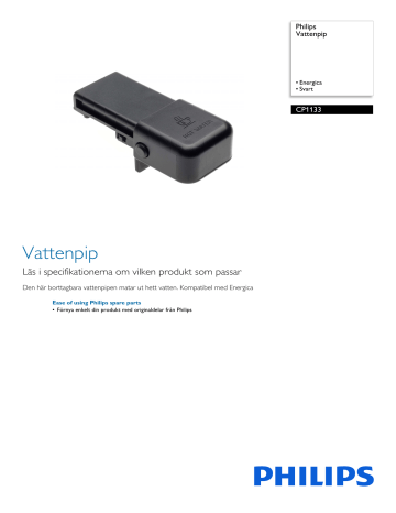 Philips CP1133/01 Vattenpip Produktdatablad | Manualzz