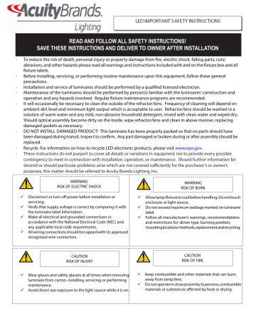 Lithonia Lighting D-Series Area Pole Mount Installation Instructions ...