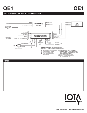 IOTA ILB CP10 HE AELR Emergency Driver Wiring Diagram | Manualzz