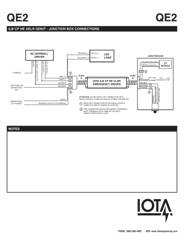 IOTA ILB CP10 HE AELR Emergency Driver Wiring Diagram | Manualzz