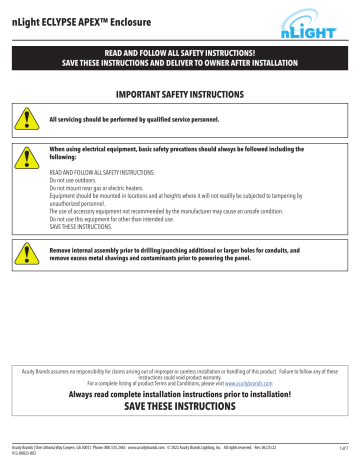 nLight ECLYPSE™ APEX Installation Instructions | Manualzz