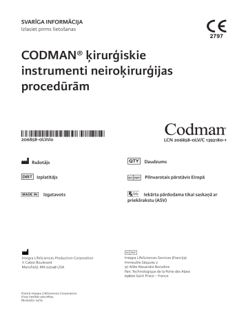 Integra Surgical Instruments ekspluatācijas instrukcija | Manualzz