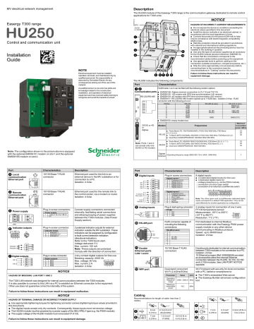 Schneider Electric Easergy T300 Installation Guide | Manualzz