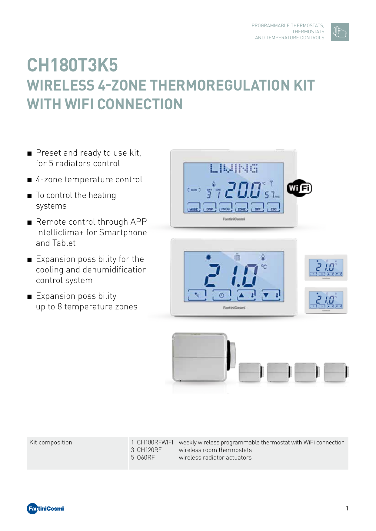 FANTINI COSMI CH180RFRWIFI KIT DI TERMOREGOLAZIONE WIRELESS CON CON