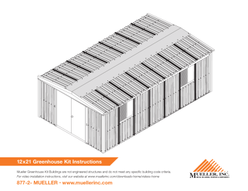 Mueller Greenhouse Kit 12′ x 21′ Size Instructions | Manualzz