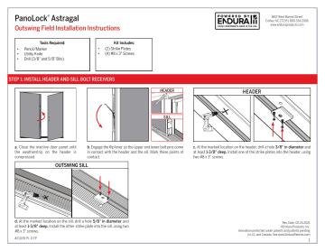 Endura PanoLock Astragal Instructions | Manualzz