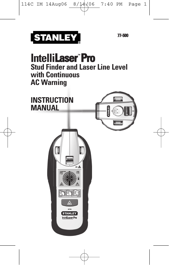 Black & Decker BDL110S Bulls Eye Laser Level/Stud Finder AC Wire Sensor  Manual