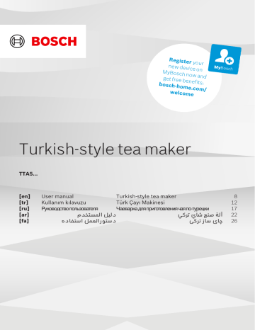 Bosch TTA5201/01 Tea Maker Turkish Style Kullanma talimatları | Manualzz