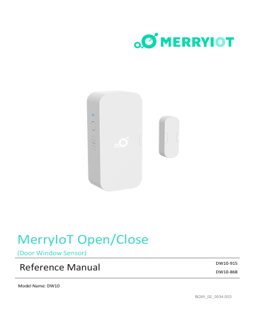 MerryIoT DW10 Open and Close Door Window Sensor User Manual | Manualzz