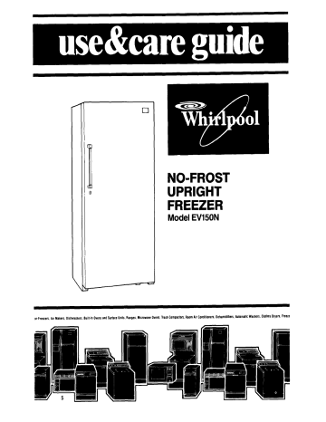 Whirlpool EV150N No-Frost Upright Freezer Use and care guide | Manualzz