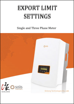ginlong SOLIS Single and Three Phase Meter User Manual