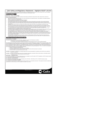 Calix BLASTU4X GigaSpire Mesh BLAST User Manual | Manualzz