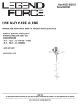 LEGEND FORCE 201125 52 cc 2-Cycle Gas Powered 1-Man Earth Auger Use and care guide