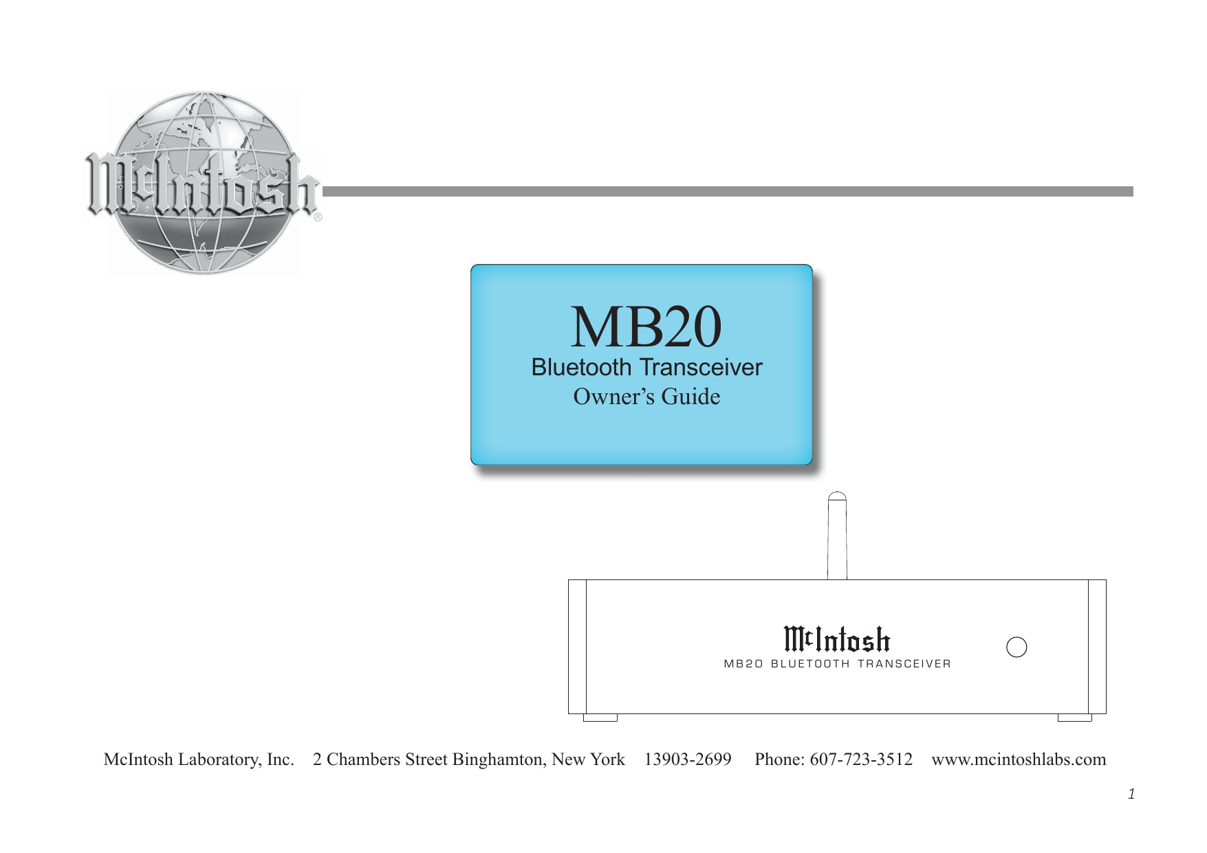 McIntosh MB20 Bluetooth Transceiver