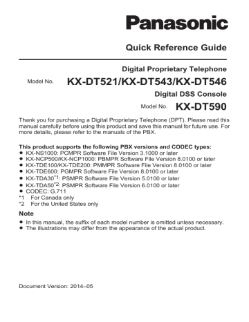 Panasonic KX-DT521 Digital Proprietary Telephone User Guide | Manualzz