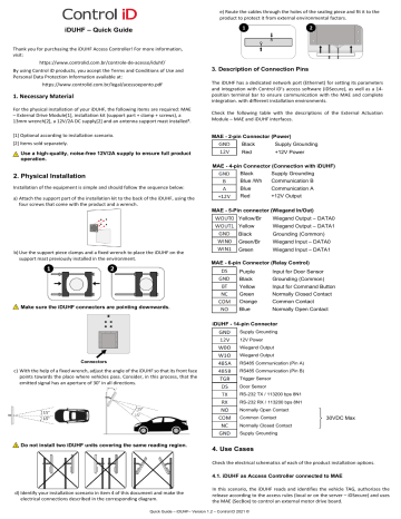 Control Id Iduhf Access Controller Owner S Manual Manualzz