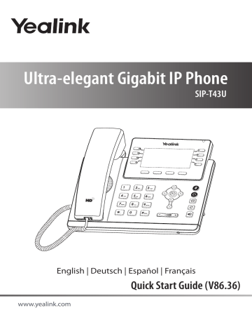 Yealink Sip-t43u Ultra-elegant Gigabit Ip Phone User Guide 