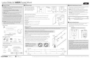 Lutron Sivoia Roller 64 WIDR Pocket Mount Installation Guide | Manualzz