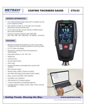 METRAVI CTG-03 Coating Thickness Gauge User Manual | Manualzz