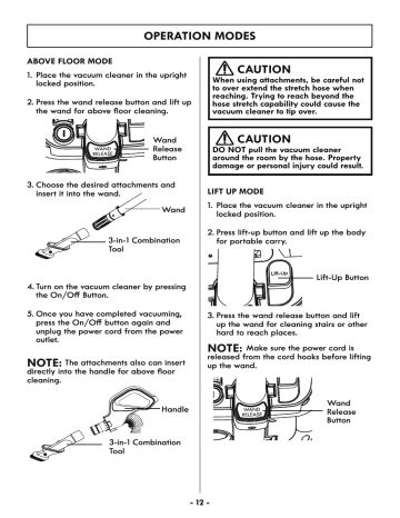 Kenmore BU4022 Vacuum Cleaner Instruction manual | Manualzz