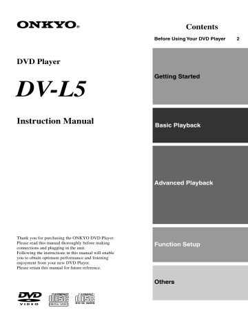 Onkyo DV-L5 User Guide Manual Operating Instruction Pdf | Manualzz