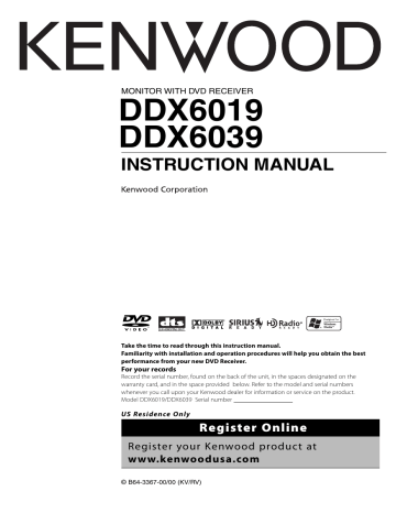Kenwood DDX-6039 User Guide Manual | Manualzz