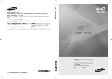 Samsung UN55C7000WFXZA LED Television Owner's Manual | Manualzz