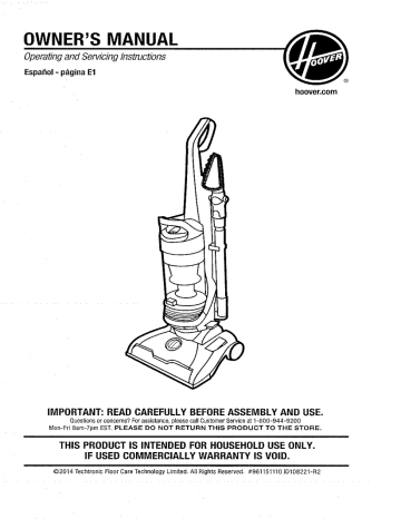 Hoover UH71230 Vacuum Owner's Manual | Manualzz