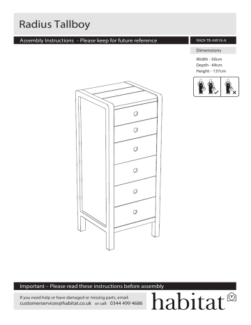 Habitat RADIUS 6 Drawer Chest Instruction Manual | Manualzz