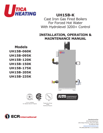 Utica Boilers UH15B-K Heating Gas Boiler Installation, Operation ...