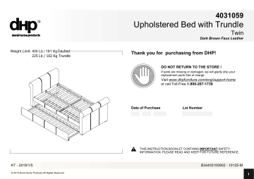 Dorel Home 4031059A Giada Upholstered Daybed and Trundle Assembly ...