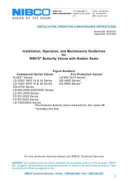 NIBCO NLG781E LD-2022 Series 2-1/2 in. Ductile Iron Lug EPDM Bare Stem Butterfly Valve Installation Manual