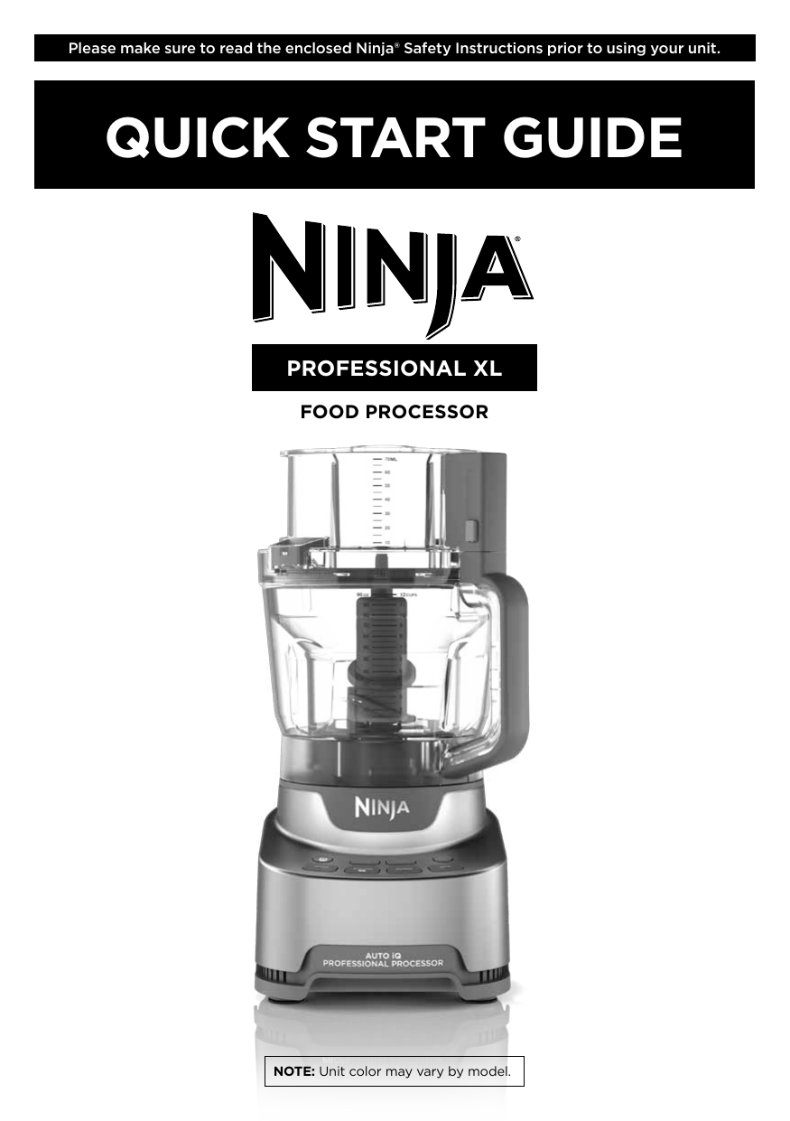 NINJA Professional XL Food Processor User Guide