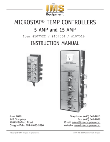 IMS 107519 Temperature Controller Instruction Manual | Manualzz