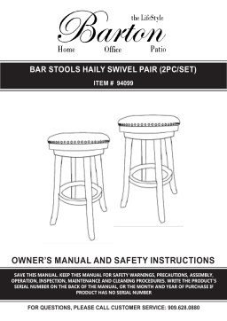 Barton 94099-H1 Haily Backless Swivel 28 in. Bar Stool User guide