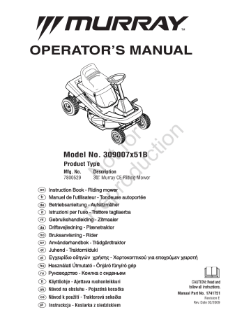 Simplicity 10.5 HP AND 30 IN Benutzerhandbuch | Manualzz