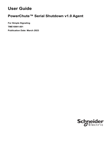 Schneider Electric PowerChute Serial Shutdown User Guide | Manualzz