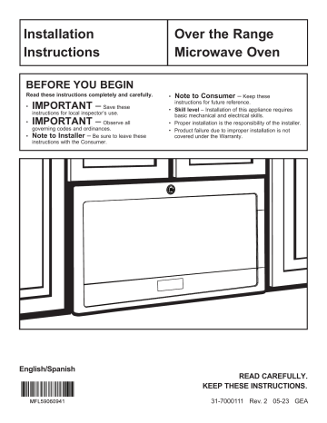 GE Profile PVM9005EJES 2.1 Cu. Ft. Over-the-Range Sensor Microwave Oven ...