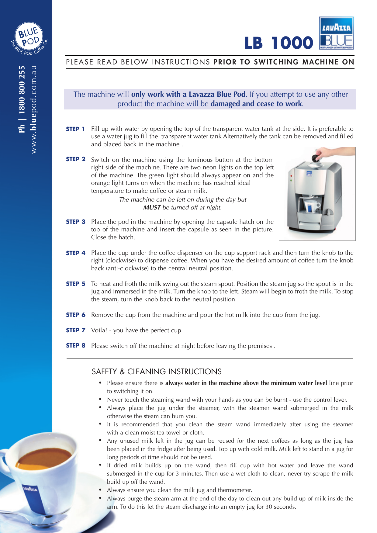 lavazza blue lb 4711 manual