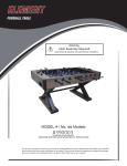 American Heritage Billiards 390003 Element 5 ft. Foosball Table Instruction book