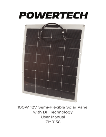 Powertech ZM9158 100W 12V Semi Flexible Solar Panel User manual | Manualzz