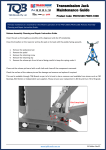 TQ Pro Expert PROTL1000 Transmission Lifter 4x4/SUV/Light Commercial Maintenance Guide