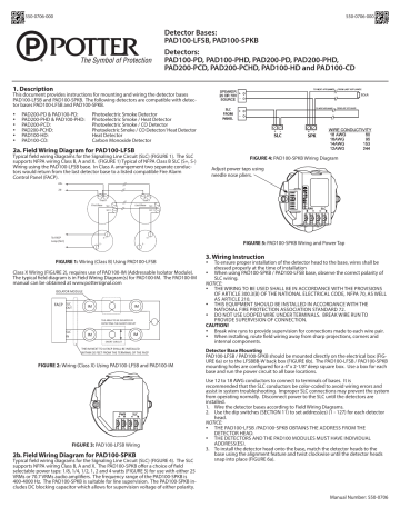 Potter PAD200-PHD Manual | Manualzz