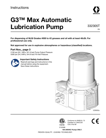 Graco 332305T, G3 Max Automatic Lubrication Pump Owner's Manual | Manualzz