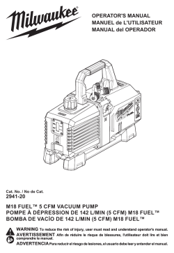 Milwaukee 2941-21 M18 Fuel 5 CFM Vacuum Pump Kit