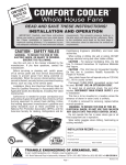 Triangle Engineering COMFORT COOLER CC4223 Installation And Operation Manual