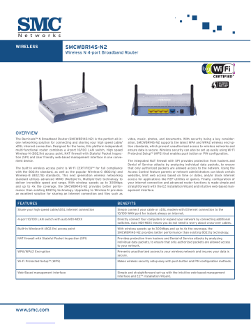 SMC Networks WBR14S-N2 FICHE Overview | Manualzz