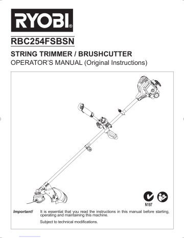 Ryobi RBC254FSBSN Operator's Manual | Manualzz
