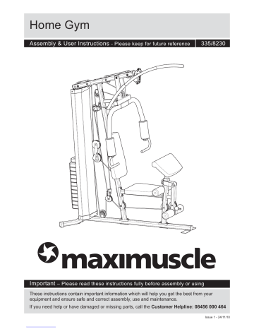 maximuscle 8230 Assembly & User Instructions | Manualzz
